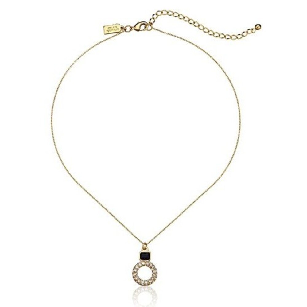 Kate Spade Platform Chain Mini Gold Crystal Pendant Necklace NEW Tags & Bag